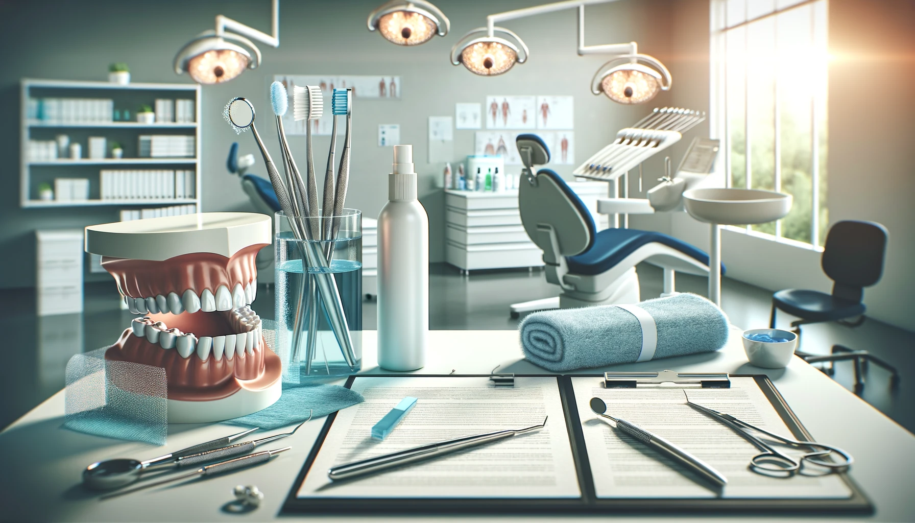 Bilde viser verktøy for tannhygiene i tannklinikk mot dårlig ånde