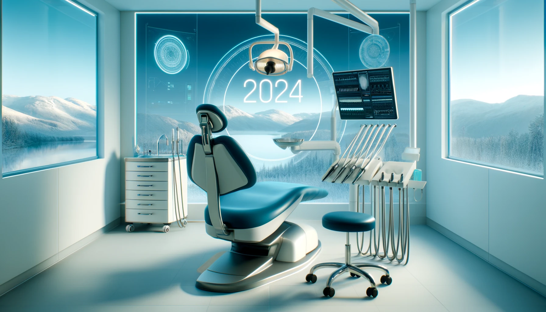 Moderne tannklinikk i Norge, 2024, med avansert utstyr og rolig interiør