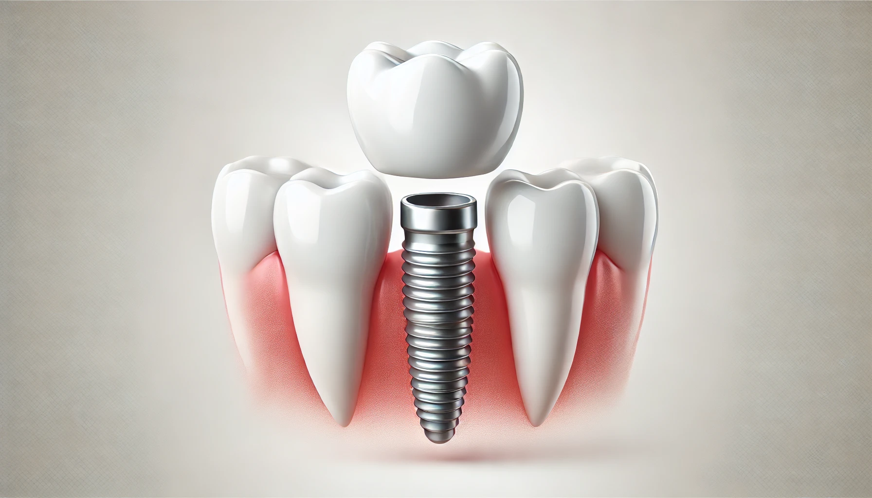"Illustrasjon av tannimplantat i tannkjøtt med krone, som viser presisjonen og fordelene ved behandlingen."